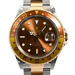USED ROLEX GMT MASTER 2 16713 BROWN CASE SIZE 40MM MEN'S WATCH #42188