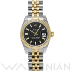 USED ROLEX DATEJUST 179173 BLACK CASE SIZE 26×26MM LADIES WATCH #41328