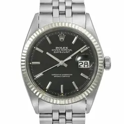 USED ROLEX DATEJUST 1601 BLACK CASE SIZE 36MM×36MM MEN'S WATCH #43318