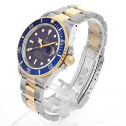 ROLEX SUBMARINER DATE 16613 BLUE M NUMBER SECOND HAND MENS
