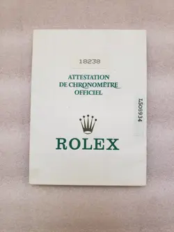 ROLEX DAY-DATE 18238 GUARANTEE WARRANTY PAPER