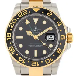 AUTHENTIC ROLEX GMT MASTER 2 116713LN SSXYG AUTOMATIC SERIAL INFO:M SERIAL  #...