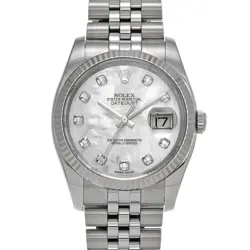 ROLEX DATEJUST 116234NG WHITE SHELL/DIAMOND 663623
