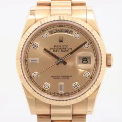 ROLEX DAY-DATE 118238A YG AT CHAMPAGNE-FACE 2 EXTRA LINKS