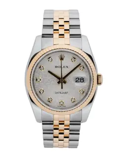ROLEX DATEJUST 36 / SILVER JUBILEE DIAMOND DIAL / 2007 / 116233