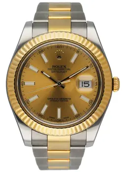 ROLEX DATEJUST 41 116333 CHAMPAGNE DIAL TWO TONE MENS WATCH