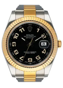 ROLEX DATEJUST 41 116333 BLACK DIAL TWO TONE MENS WATCH BOX & PAPERS