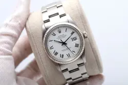 ROLEX DATEJUST 36MM WHITE DIAL  16014 STEEL FLUTED BEZEL OYSTER MEN’ S WATCH