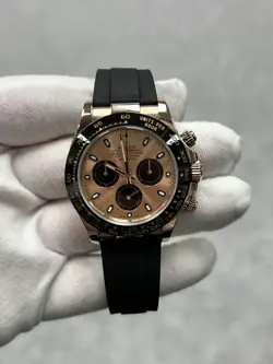 ROLEX DAYTONA 116515LN WITH CARD ROSE GOLD OYSTERFLEX SUNDUST DIAL