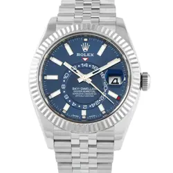 ROLEX SKY-DWELLER BLUE DIAL STEEL JUBILEE WATCH 326934