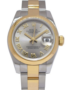 ROLEX DATEJUST 18K YELLOW GOLD/STEEL ROMAN DIAL 26MM WATCH +PAPERS G 179163
