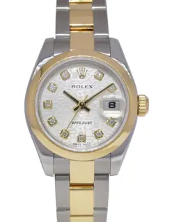 ROLEX DATEJUST 18K YELLOW GOLD/STEEL JUBILEE DIAMOND DIAL 26MM WATCH F 179163