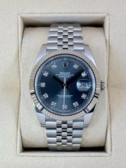 2024 ROLEX DATEJUST 41MM 126334 STAINLESS STEEL JUBILEE RHODIUM DIAMOND DIAL