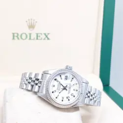 ROLEX 26MM OYSTER PERPETUAL WHITE ROMAN LADY DATEJUST REF: 69174 (W SERIES)