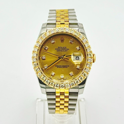 ROLEX DATEJUST 116233 STEEL & GOLD JUBILEE CHAMPAGNE DIAMOND DIAL/BEZEL 36MM BOX