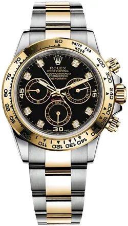 ROLEX COSMOGRAPH DAYTONA SELF-WINDING AUTOMATIC TWO-TONE BLACK DIAL MENS WATCH