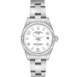 ROLEX DATE WHITE DIAL OYSTER BRACELET STEEL LADIES WATCH 79190