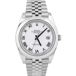2022 NEW PAPERS ROLEX DATEJUST 41 WHITE ROMAN STEEL 41MM JUBILEE WATCH 126300