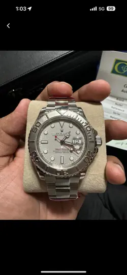 ROLEX  40MM YACHT-MASTER  OYSTER PERPETUAL DATE PLATINUM DIAL REF 16622