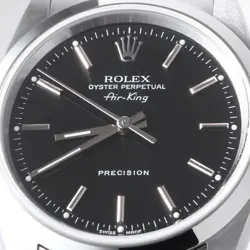 ROLEX AIR KING 14000M BLACK BAR K NUMBER SECOND HAND MENS