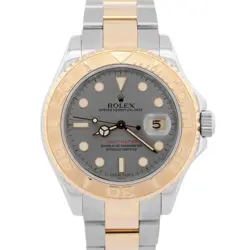ROLEX YACHT-MASTER 40MM SLATE REHAUT TWO-TONE 18K YELLOW GOLD STEEL WATCH 16623