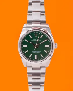 UNWORN ROLEX OYSTER PERPETUAL 41MM 124300 GREEN DIAL 2025
