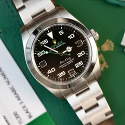 ROLEX AIR-KING 116900 SILVER OYSTER BRACELET WITH SILVER BEZEL 2019 COMPLETE