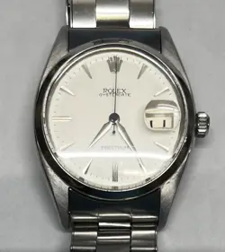 ROLEX OYSTERDATE PRECISION REF.6494 VINTAGE WHITE DIAL HAND WINDING WRISTWATCH
