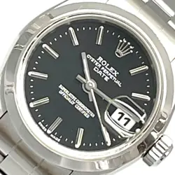 ROLEX 69160 DATE LADIES WRISTWATCH SS ROUND FACE SWISS MADE DIAL COLOR: BLACK
