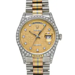 ROLEX DAY-DATE TORIDOLL 18139BIC CHAMPAGNE COMPUTER/DIAMOND DIAL MEN'S WATCH