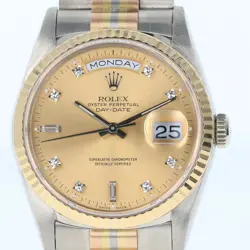 ROLEX DAY-DATE 18239BIC TRIDOR GOLD DIAL AUTOMATIC MEN'S WATCH