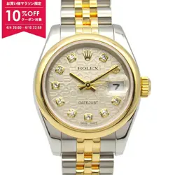 ROLEX DATEJUST 10P DIAMOND F-SERIES K18YG SS LADIES' 179163G #MM044