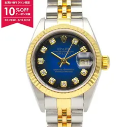 ROLEX DATEJUST 10P DIAMOND P-SERIES K18YG SS LADIES BG/NP 79173G #MM074