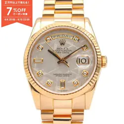 ROLEX DAY-DATE DIAMOND 2P BAGUETTE DIAMOND K18PG MEN'S MET 118235A #MM003