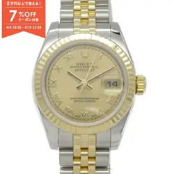 ROLEX DATEJUST V SERIES K18YG SS LADIES GOLD CH/RO 179173 #MM065