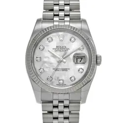 ROLEX DATEJUST 116234NG WHITE SHELL/DIAMOND DIAL AUTOMATIC MEN'S WATCH
