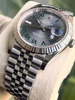 ROLEX DATEJUST 126334 WIMBLEDON DIAL FLUTED BEZEL JUBILEE BRACELET BOX & PAPERS