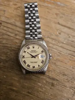 ROLEX DATEJUST FROM 1989 IVORY ROMAN DIAL WATCH