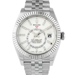 ROLEX SKY-DWELLER WHITE DIAL STEEL JUBILEE WATCH 326934