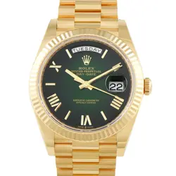 ROLEX DAY-DATE 40 GREEN ROMAN DIAL YELLOW GOLD PRESIDENT WATCH 228238