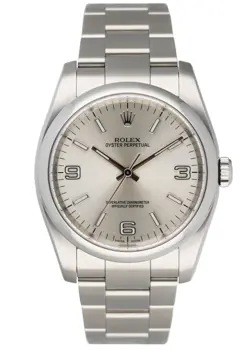 ROLEX OYSTER PERPETUAL 116000 SILVER DIAL STEEL MENS WATCH BOX PAPERS