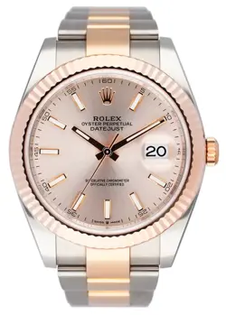 ROLEX DATEJUST 41 126331 EVEROSE DIAL TWO TONE MENS WATCH BOX PAPERS