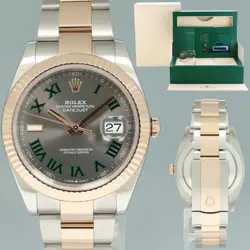 2021 NEW PAPERS ROLEX DATEJUST 41 126331 WIMBLEDON ROSE GOLD TWO-TONE OYSTER