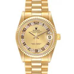 ROLEX PRESIDENT DATEJUST YELLOW GOLD MYRIAD DIAMOND LADIES WATCH 69178