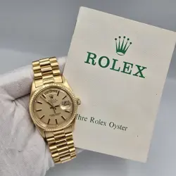 PAPERS ROLEX DAY-DATE 1803 PRESIDENT GERMAN 18K GOLD 36MM FACTORY CHAMPAGNE DIAL