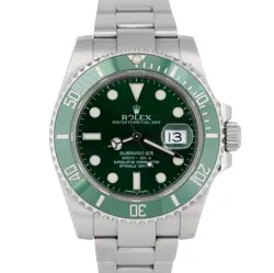 PAPERS ROLEX SUBMARINER DATE HULK GREEN 40MM STAINLESS STEEL WATCH 116610 LV BOX