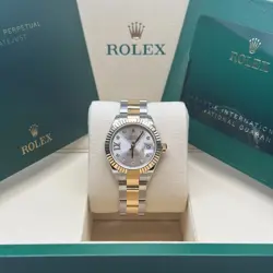 ROLEX LADY-DATEJUST NEW 2025 SILVER STAR DIAMOND ROMAN DIAL TWO TONE OYSTER