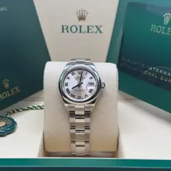 ROLEX LADY-DATEJUST NEW 2025 SILVER ROMAN DIAL STAINLESS STEEL SMOOTH BEZEL
