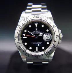 ROLEX EXPLORER 16570 WITH PAPERS SILVER OYSTER BRACELET MEN’S WATCH BLACK DIAL