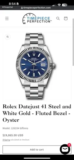 ROLEX DATEJUST 41 STEEL AND WHITE GOLD - FLUTED BEZEL -OYSTER